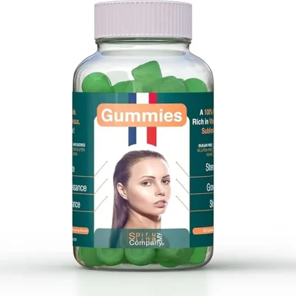 MySpirulinaCompany® | Gummies Hair Growth | Strengthens Hair | Spirulina | 100% Natural Recipe | Food Supplement | Sugar-Free | 60 Gummies | 1-Month Program