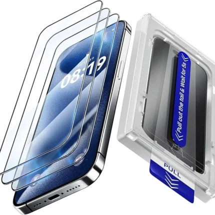 Fonowlo 3 Pack Tempered Glass Screen Protector for iPhone 16, iPhone 15 Screen Protector [6.1 Inch] with Auto-Alignment Kit,Auto Dust,9H+ HD Clear Tempered Glass film,Case Friendly