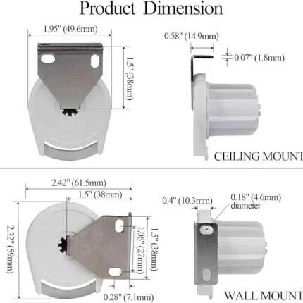 R8 Roller Blind Replacement Spare Repair Parts for 1-1/2 Inch Tube with Clutch, Mounting Bracket and Pin End