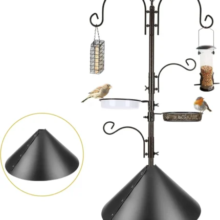 Squirrel Baffle for Bird Feeder Pole, Outside Pole Mount Bird House Guard for Outdoor Shepherd’s Hook, 19 Inch Diameter, 1 Pack