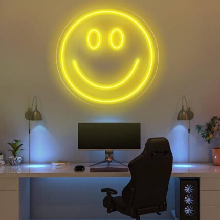 Smile face neon