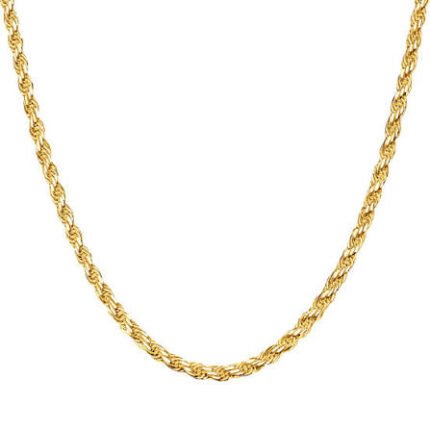Yellow Gold Rope Chain Necklace